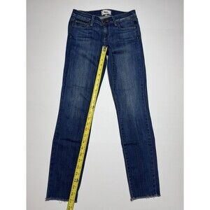 Paige Verdugo Ankle Jeans Women’s 26 Dark Wash Skinny Raw Hem Stretch Denim USA